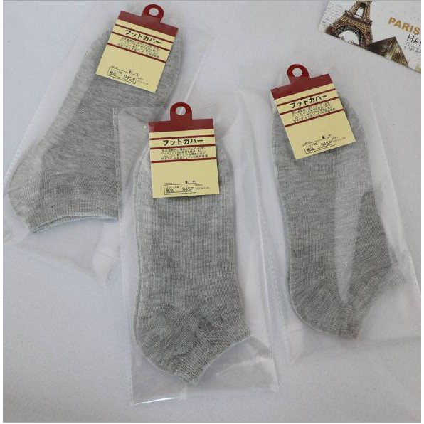 Vớ Tất trơn nam nữ Nhật (100% COTTON) thấm hút mồ hồi, khử mùi