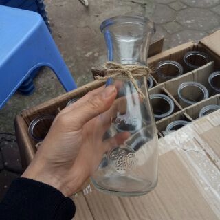 Combo 2 bình hoa miệng eo love/liter có nơ trang trí