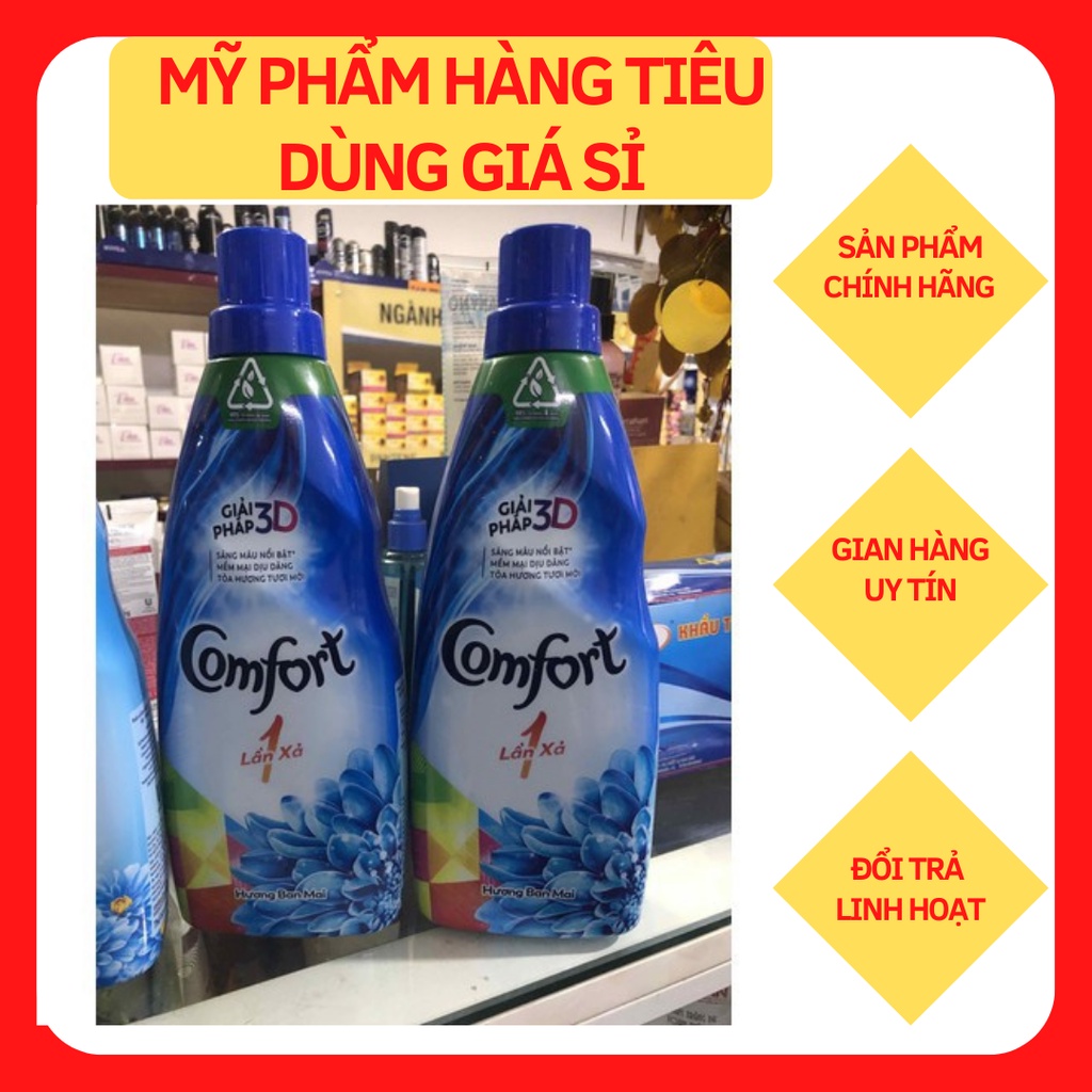 Chai nước xả vải Comfor một lần xả Hương Ban Mai chai 800ml
