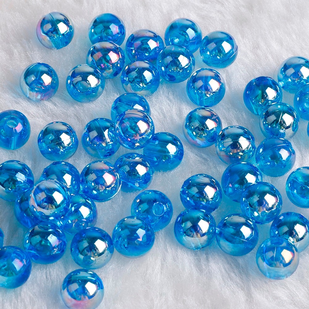 Chuỗi hạt acrylic sắc màu cầu vồng 6mm 8mm 10mm dùng làm trang sức DIY