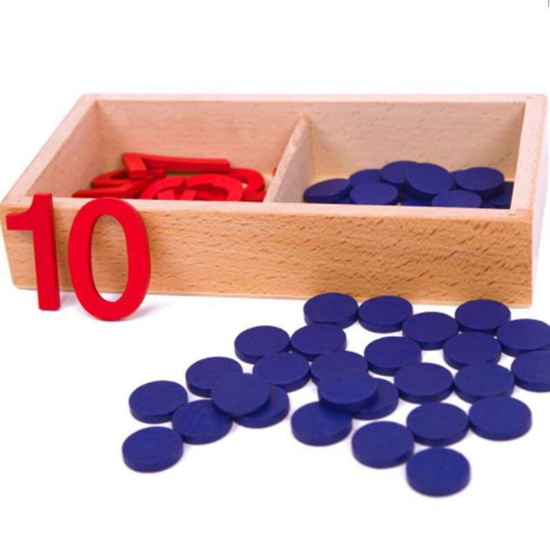 Hộp chấm tròn và số bản chuẩn - Giáo cụ Montessori