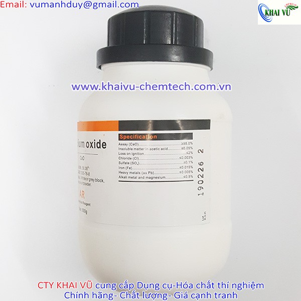 Calcium oxide CAS 1305-78-8 CaO lọ 500g canxi oxit TINH KHIẾT