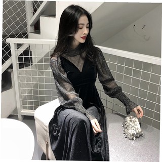 Váy nhung mềm phối ren ulzzang (kèm Feedback)