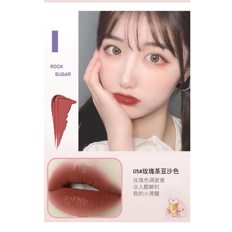 ￼[SẴN SLL-chuyên sỉ ] Set 5 Cây Son Kem Lì Mịn Môi Cô Gái Mealea Beauty Hot insta tiktok tone đất trắng răng trẻ trung