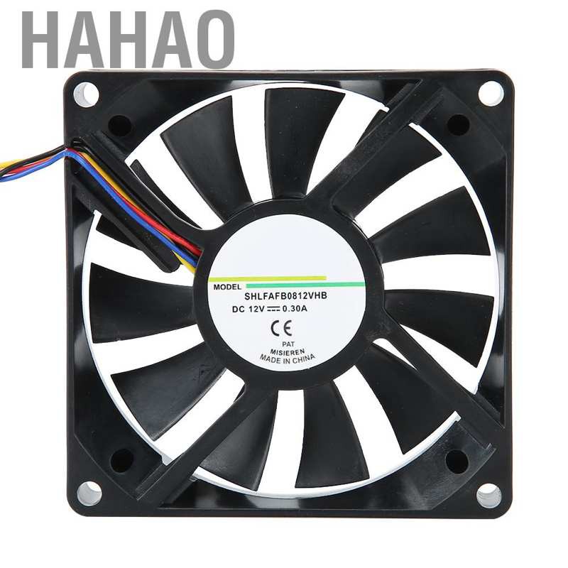 Hahao Cooling Fan 12V 0.3A 8cm Heat Sink 4PIN Cooler System fr Computer Case/Power