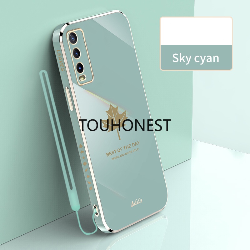 Ốp Điện Thoại Silicon Mềm Hình Lá Phong Kèm Dây Đeo Cho Casing Samsung Galaxy A50 Case Samsung A50S A20 A30 A30S Case Samsung A70 A70S Case Soft Silicone Maple Leaf Cassing Cover Cases Phone Case With Gift Rope