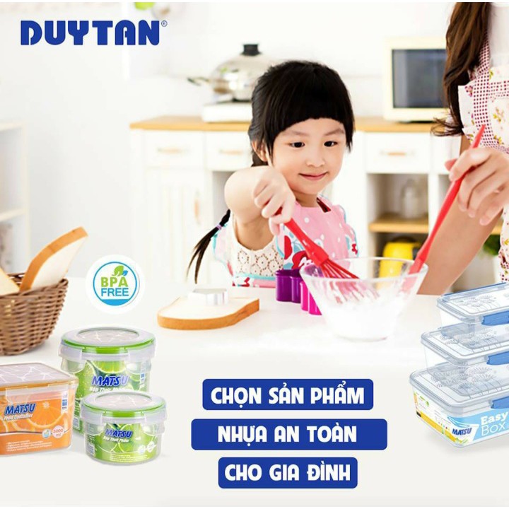 2 Hộp nhựa tròn đựng thực phẩm 500ML DUY TÂN CAO CẤP