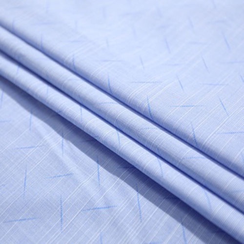 Áo Sơ Mi Nam Công Sở Trung Niên Thương Hiệu Anton Màu Xanh Dương Họa Tiết In Chìm Vải Sợi Cotton - X8561