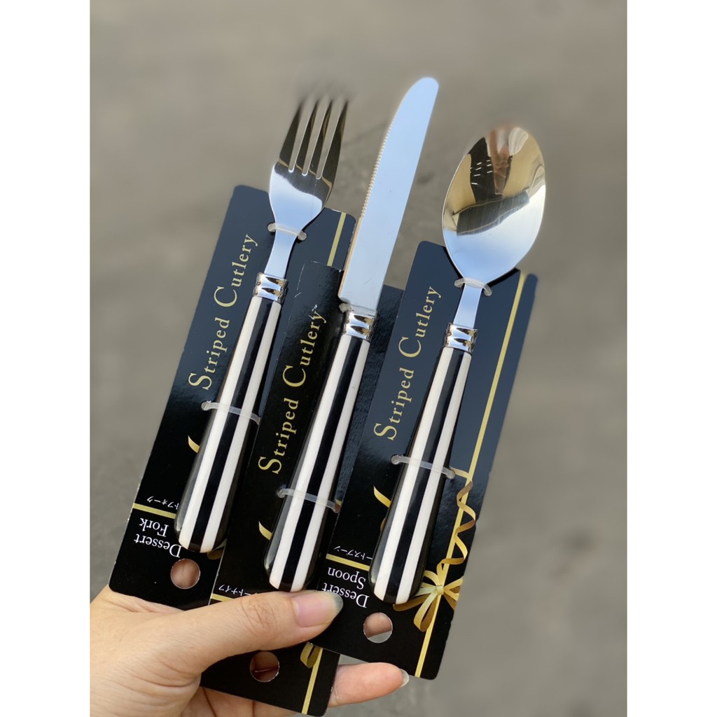 Bộ dao + thìa + dĩa ăn bằng inox cao cấp  Echo Metal - Nhật Bản (bộ 3 sản phẩm: dao + thìa + dĩa)