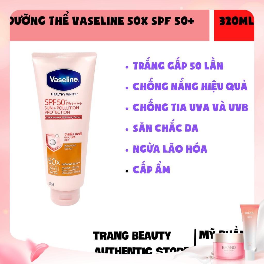 Dưỡng thể Vaseline 50X trắng da, chống nắng SPF50 Thái Lan