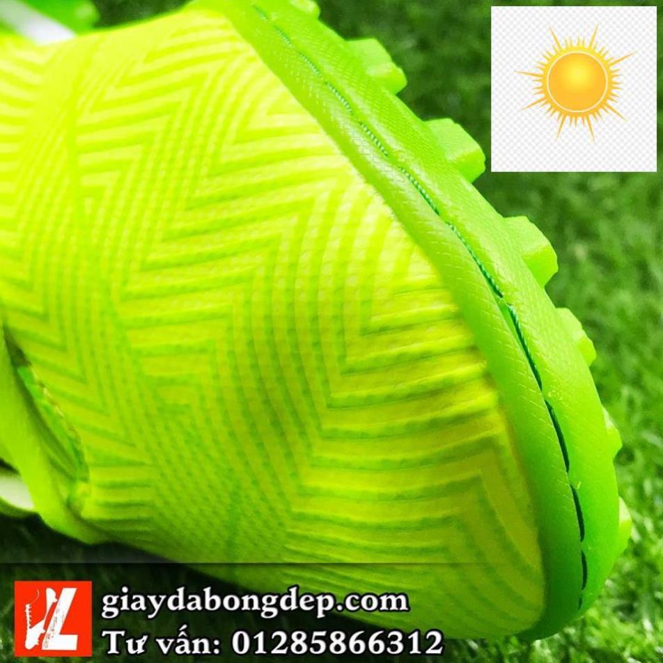 👳 ViP Giày đá bóng giày đá banh NEMEZIZ MESSl xanh chuối dạ quang, đã khâu mũi, siêu nhẹ và bền 👳