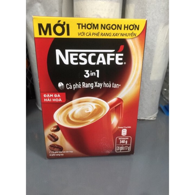 [Q.GòVấp]Nécafe Đỏ 3in1 , cafe sữa 1 hộp 20 gói x 17gr