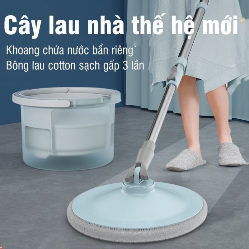 CHỔI LAU NHÀ THÔNG MINH Thế hệ mới Tự Tách Bẩn xoay 360 K8