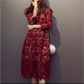 đầm ren đỏ 144