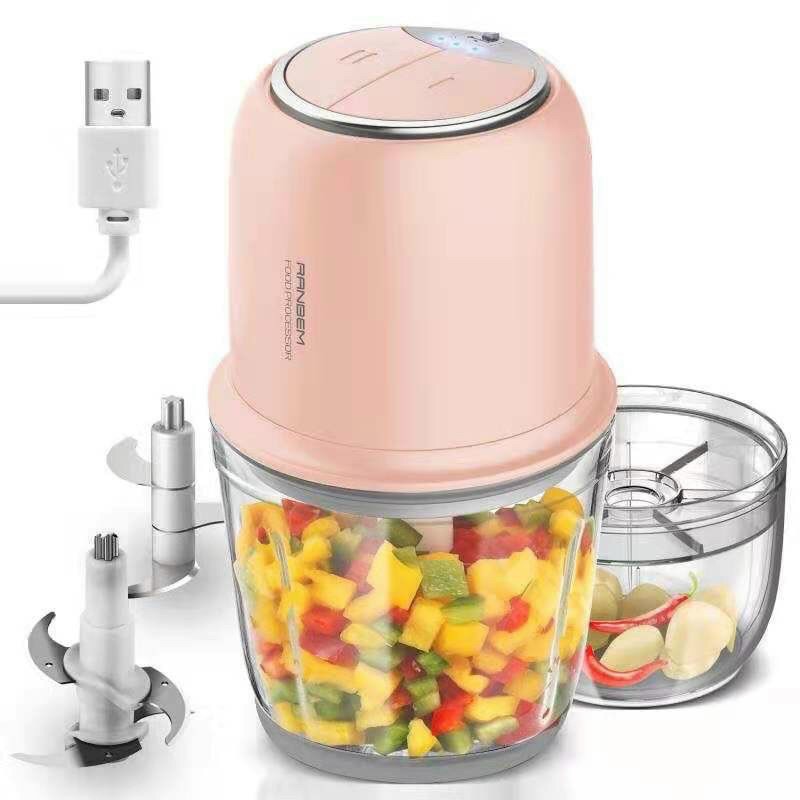 Máy xay thịt cầm tay Ranbem 2 cối 2 bộ dao