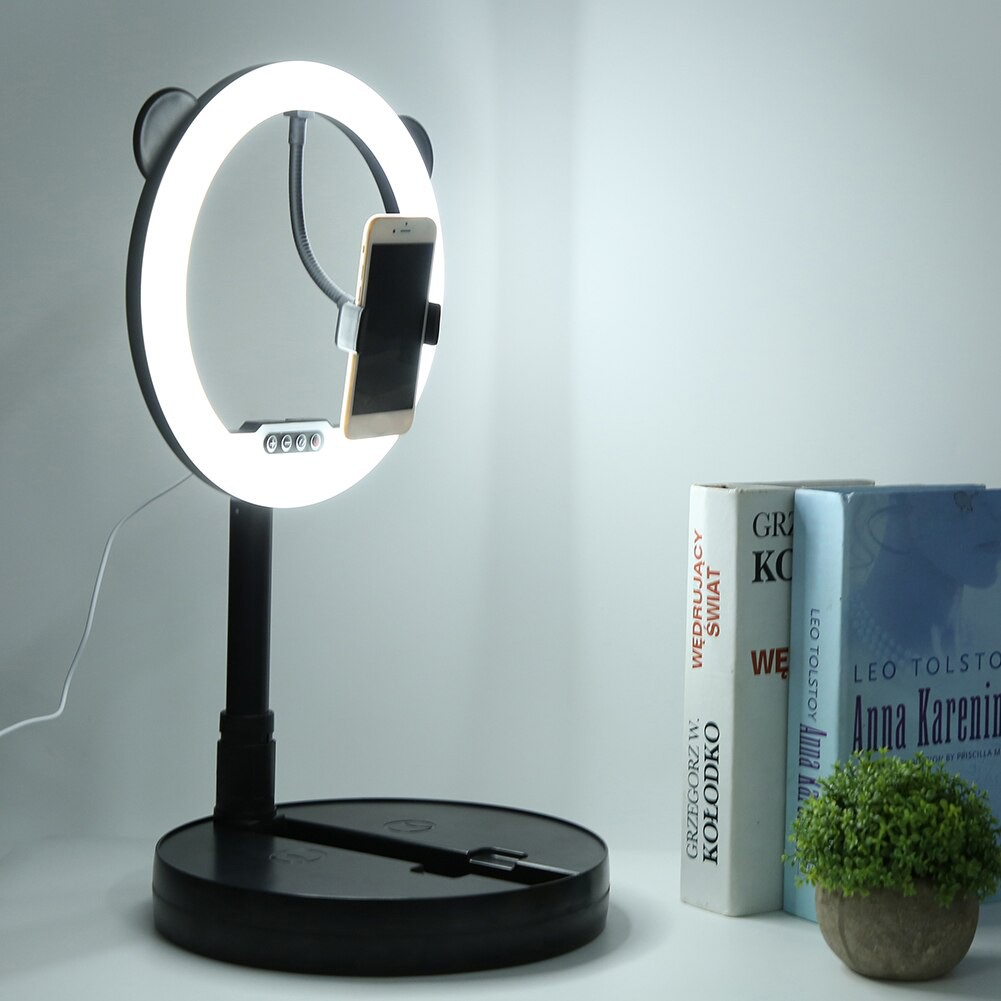 Đèn Led Livestream 26cm Tai Gấu Kute - Chỉnh 3 Màu Đèn - Sáng Tối - Gấp Gọn - Tiện Lợi - Chính Hãng Bảo Hành 6 Tháng