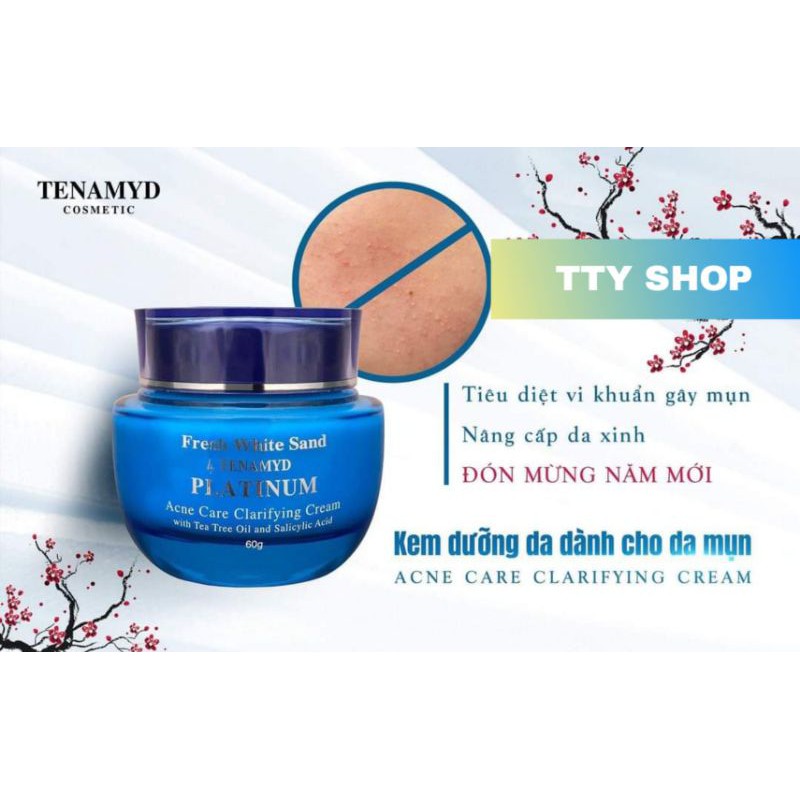 Kem dưỡng dành cho da dầu mụn Tenamyd Platinum Acne Care Clarifying Cream giúp làm mềm, làm dịu cho da mụn