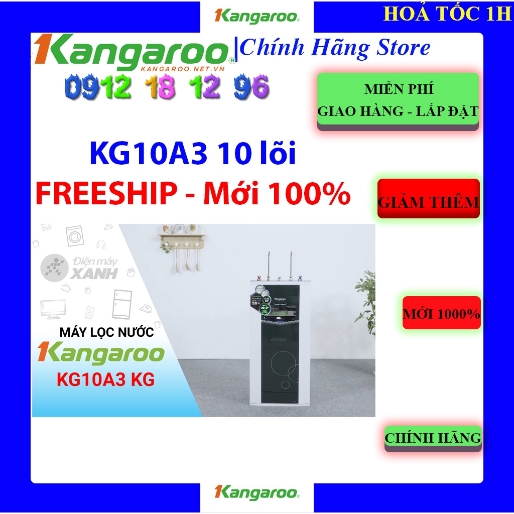 [Mã ELHAMS5 giảm 6% đơn 300K] Máy lọc nước RO nóng lạnh Kangaroo KG10A3 10 lõi