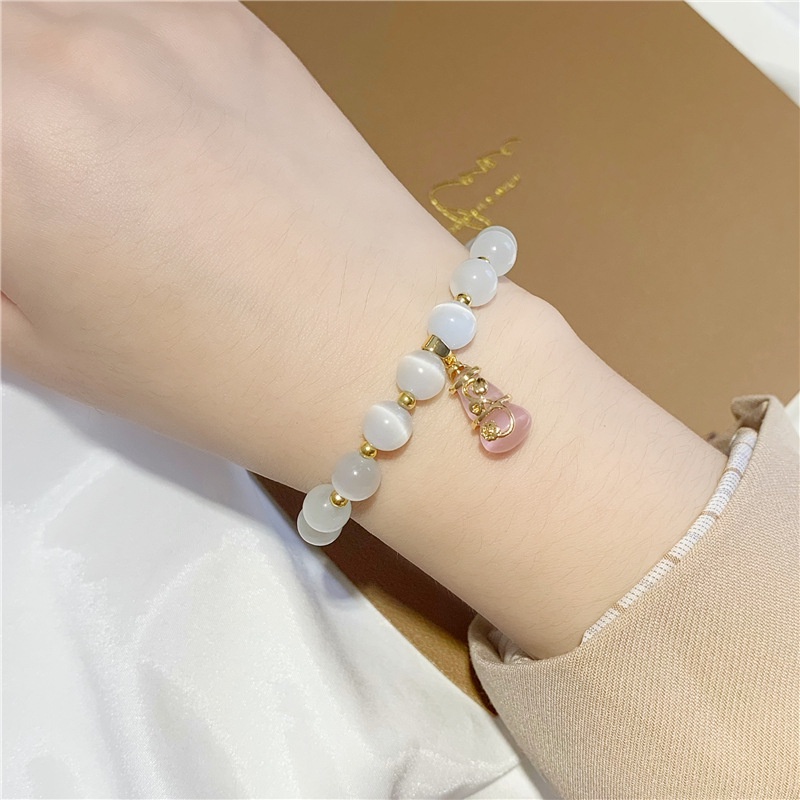 Vòng Tay Đá Mắt Mèo Hồ Lô Thanh Lịch, Vòng Tay Đá Nữ Phong Cách Hàn Quốc