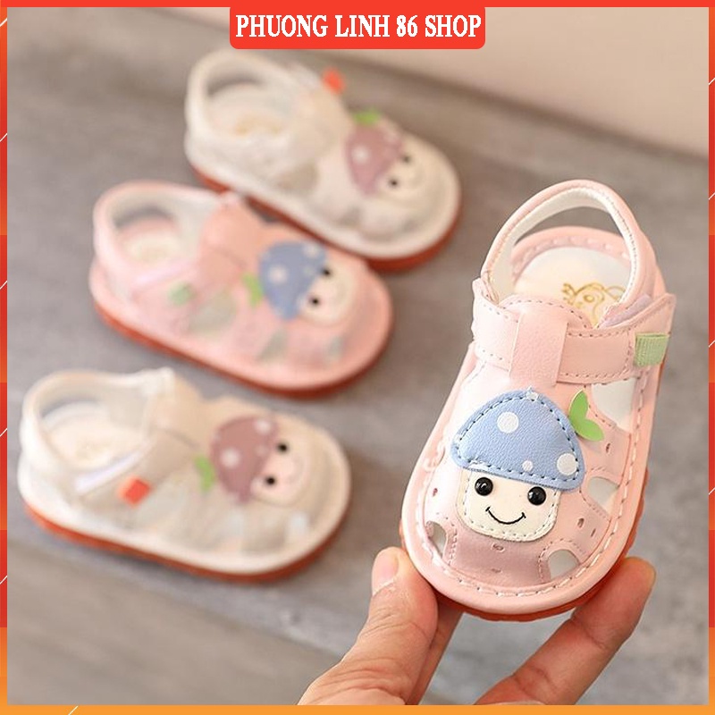 Sandal Dép Tập Đi Quai Hậu Cho Bé Trai Bé Gái có kèn kêu tít tít Chống Trơn Chống Vấp Từ 0 - 2 Tuổi Phuong linh 86 E59