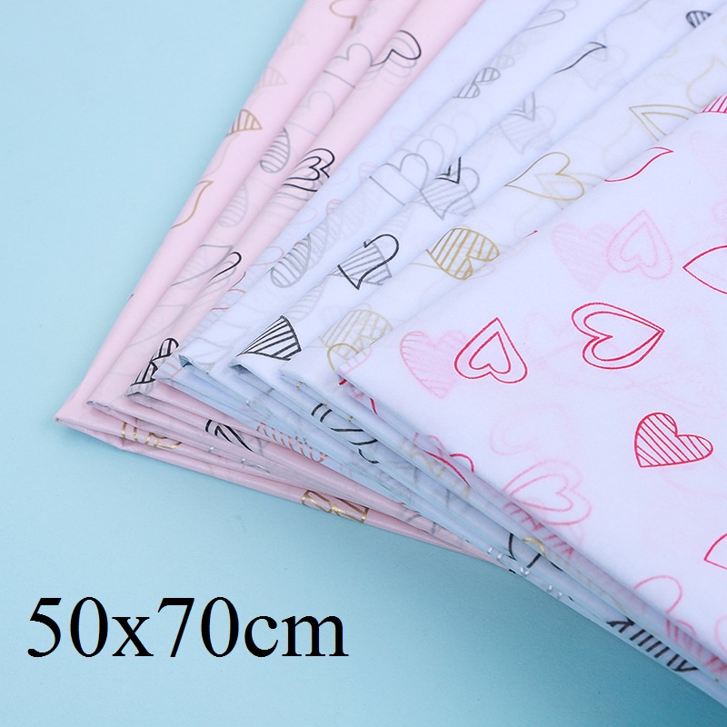10 tờ Giấy Pelure Gói Hàng Hóa, Chống Ẩm Tốt, In Họa Tiết Trái Tim Nhiều Màu.