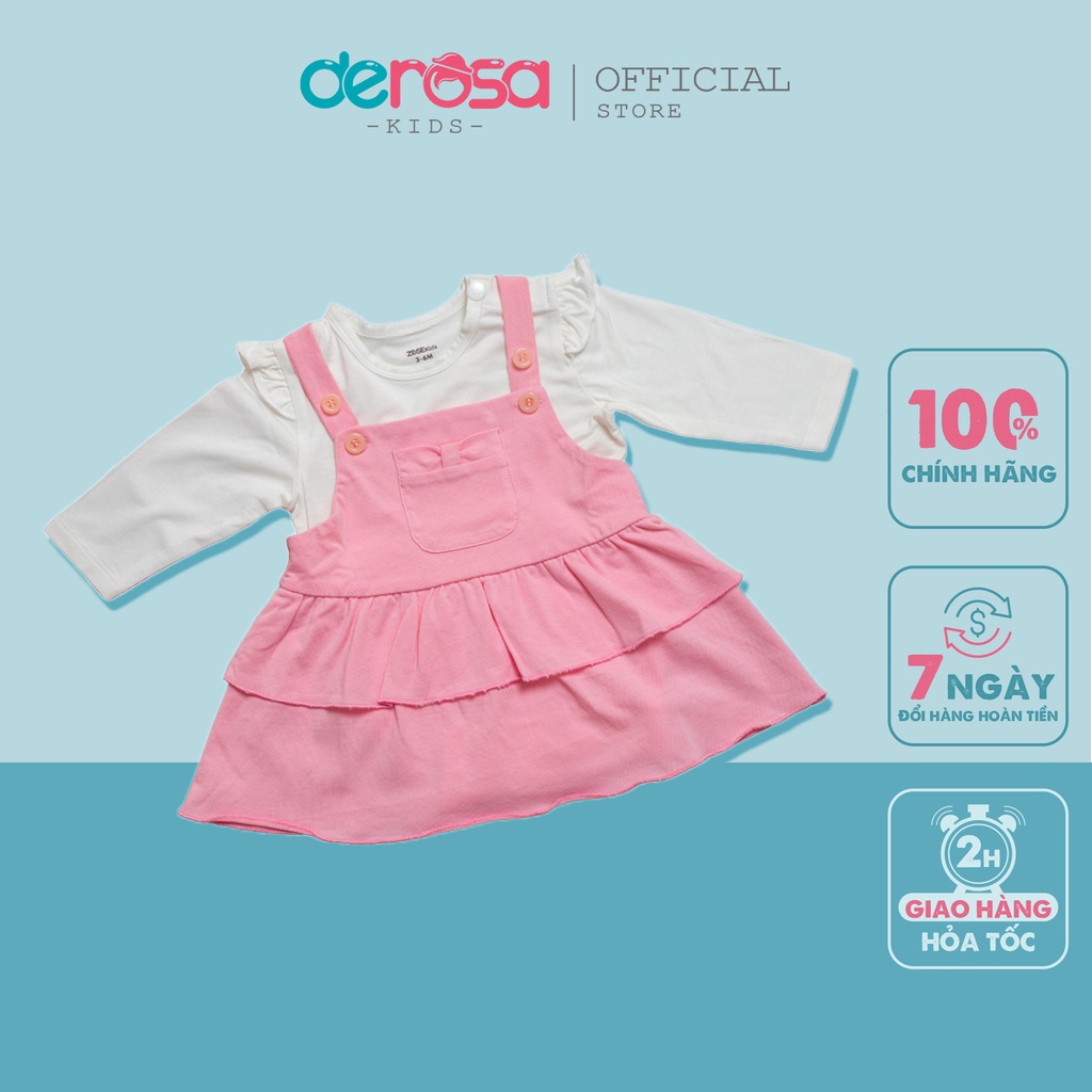 Set Váy Yếm Sơ Sinh Mix Body Dài Tay (3 - 12 tháng) DEROSA  KIDS AWBB227V