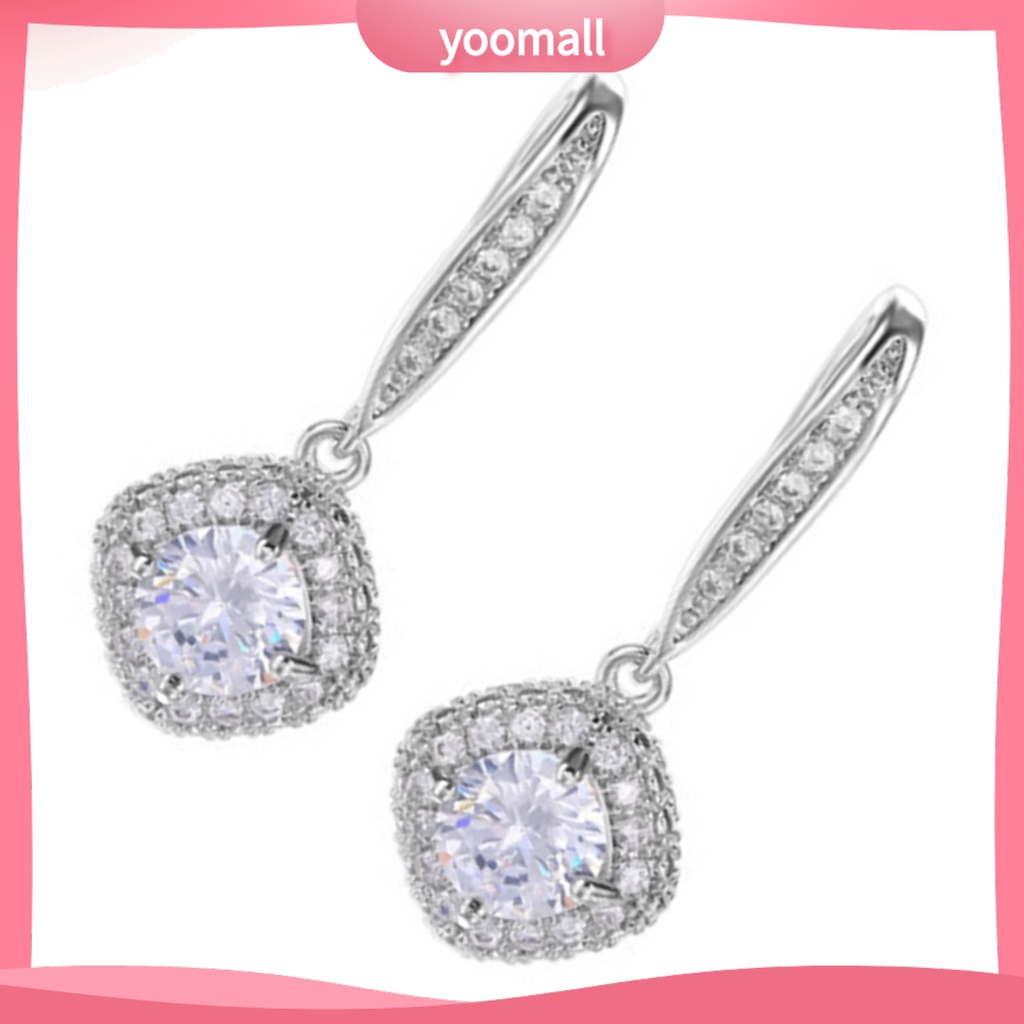 Khuyên Tai Dạng Móc Thả Lủng Lẳng Đính Đá Zircon Cho Nữ