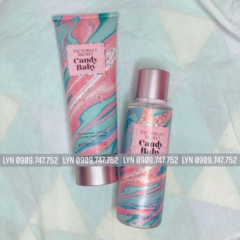 [Set 2c VIC] Nước Hoa Xịt Thơm Toàn Thân Victoria Secret Aqua Kiss Body Mist VS Lotion Dưỡng Thể Amber Pure Coconut
