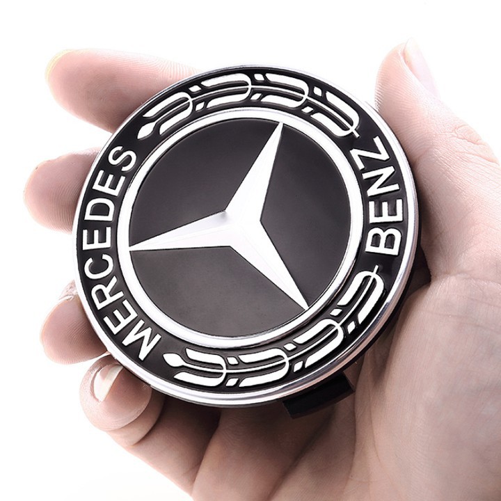 Biểu tượng Logo Mercedes Benz chụp mâm, vành, bánh xe ô tô - Đường kính 75MM - Mã sản phẩm BZ75