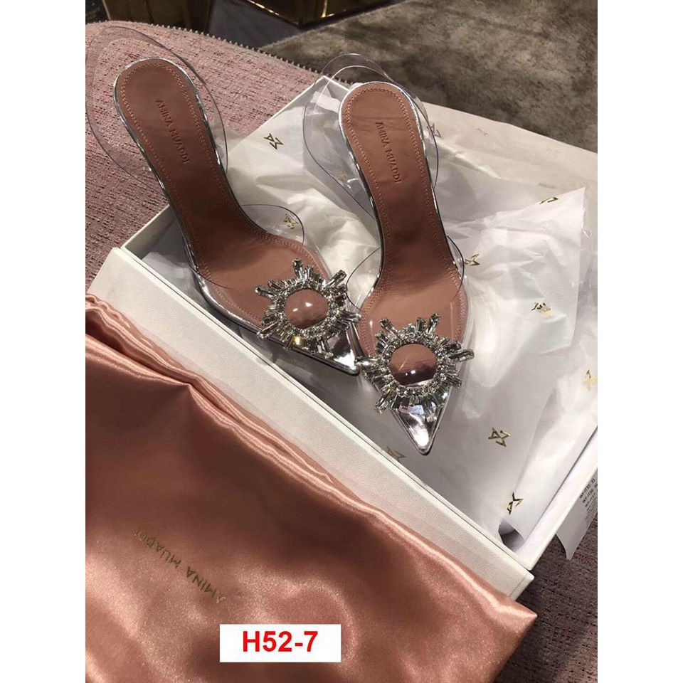H52-7 Amina Muaddi sandal cao 10cm siêu cấp