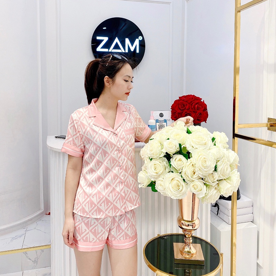 Bộ ngủ satin ZAM Luxury - CDA32 - Áo ngắn tay quần đùi