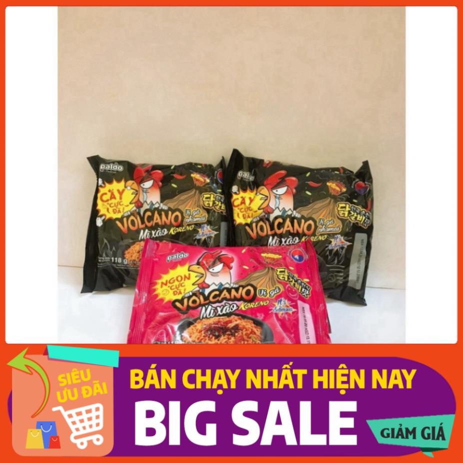 [HCM] Mì Xào Ăn Liền Hàn Quốc Koreno Paldo Volcano Vị Gà và Vị Gà Phô Mai Gói 118G