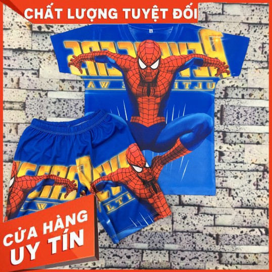 [FREE SHIP] Bộ quần áo SIÊU NHÂN trẻ em [ HỖ TRỢ ĐỔI SIZE ] in hình NGƯỜI NHỆN REVENGER xanh [RẺ ĐẸP]