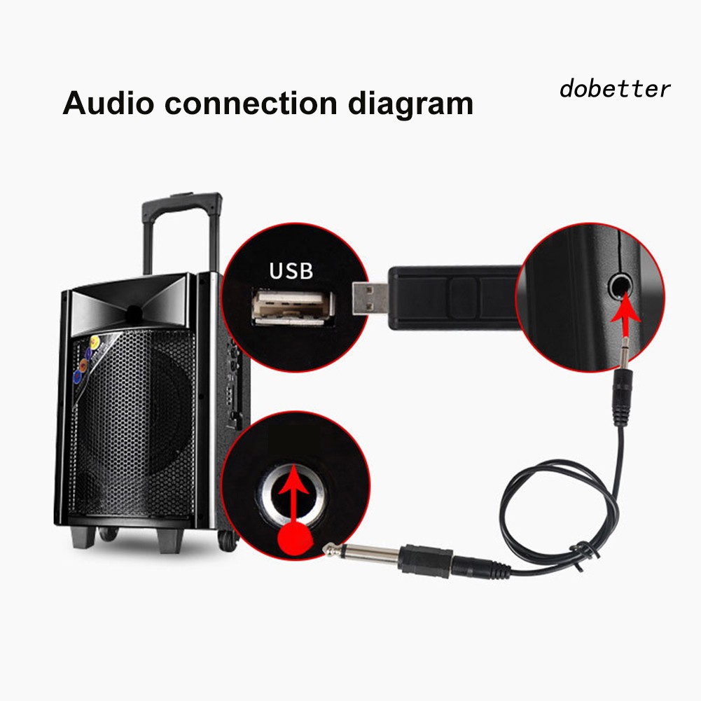 Micro Không Dây Cầm Tay 3.5mm 6.35mm Kèm USB Nhận Tín Hiệu