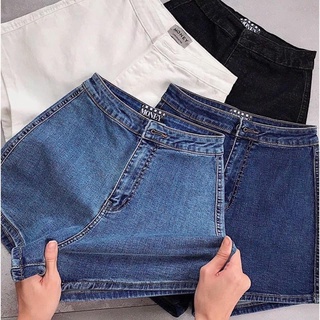 Quần sooc bò trơn, quần shorts jeans lưng cao 4 màu co dãn tốt