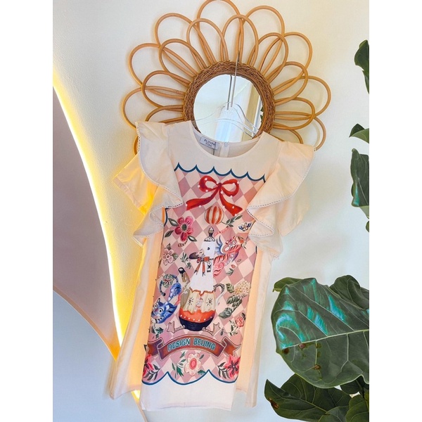 Đầm trắng in Thái cao cấp form đẹp freesize newtag