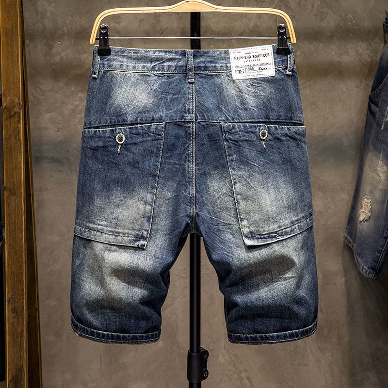 Quần jeans lửng rách gối phong cách thời trang mới cho nam