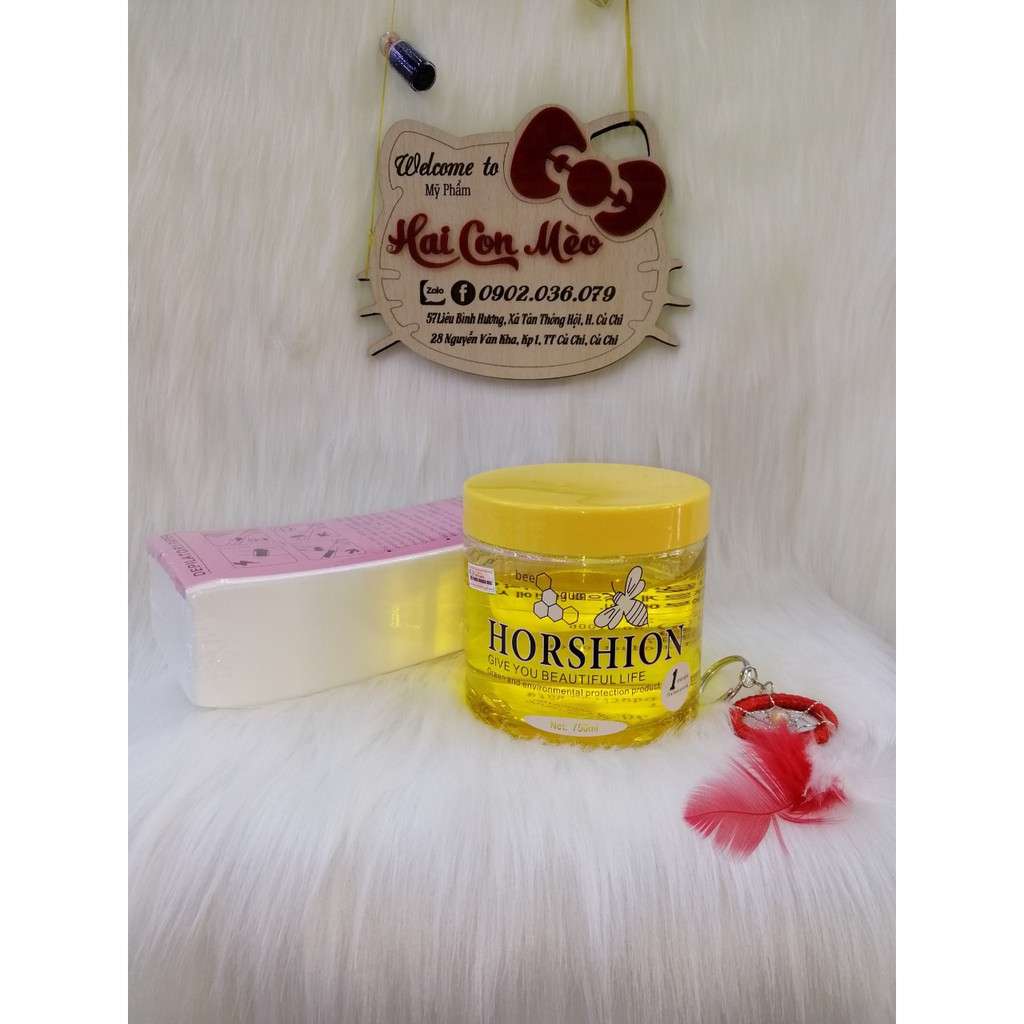 combo Sáp wax lông + Giấy wax Horshion