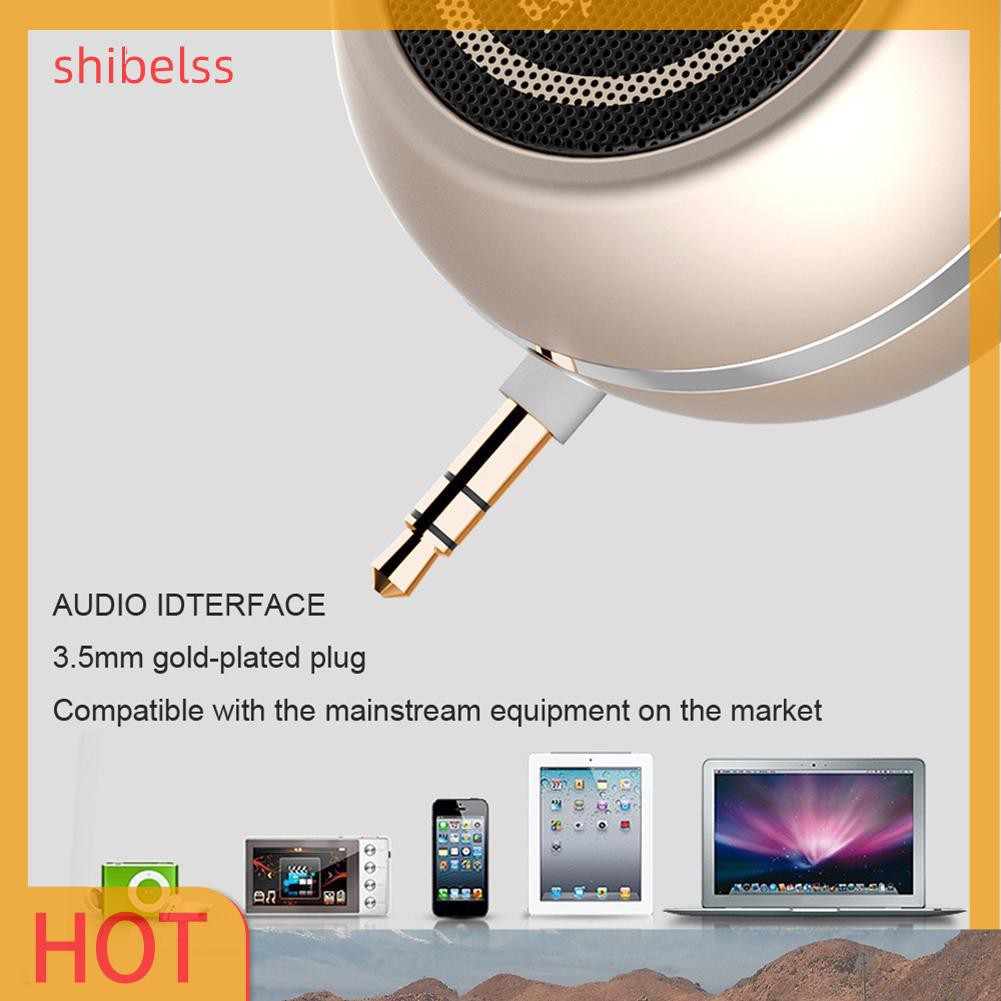 （ʚshibelss）A5 Mini Speaker 3.5mm Jack AUX Stereo Music Audio Player for Phone Notebook