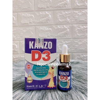 Kanzo D3 bổ sung Vitamin D3 , K2, MK7 giúp hấp thu canxi hiệu quả, cải thiện mật độ xương, giúp cho hệ xương (Lọ 20ml)
