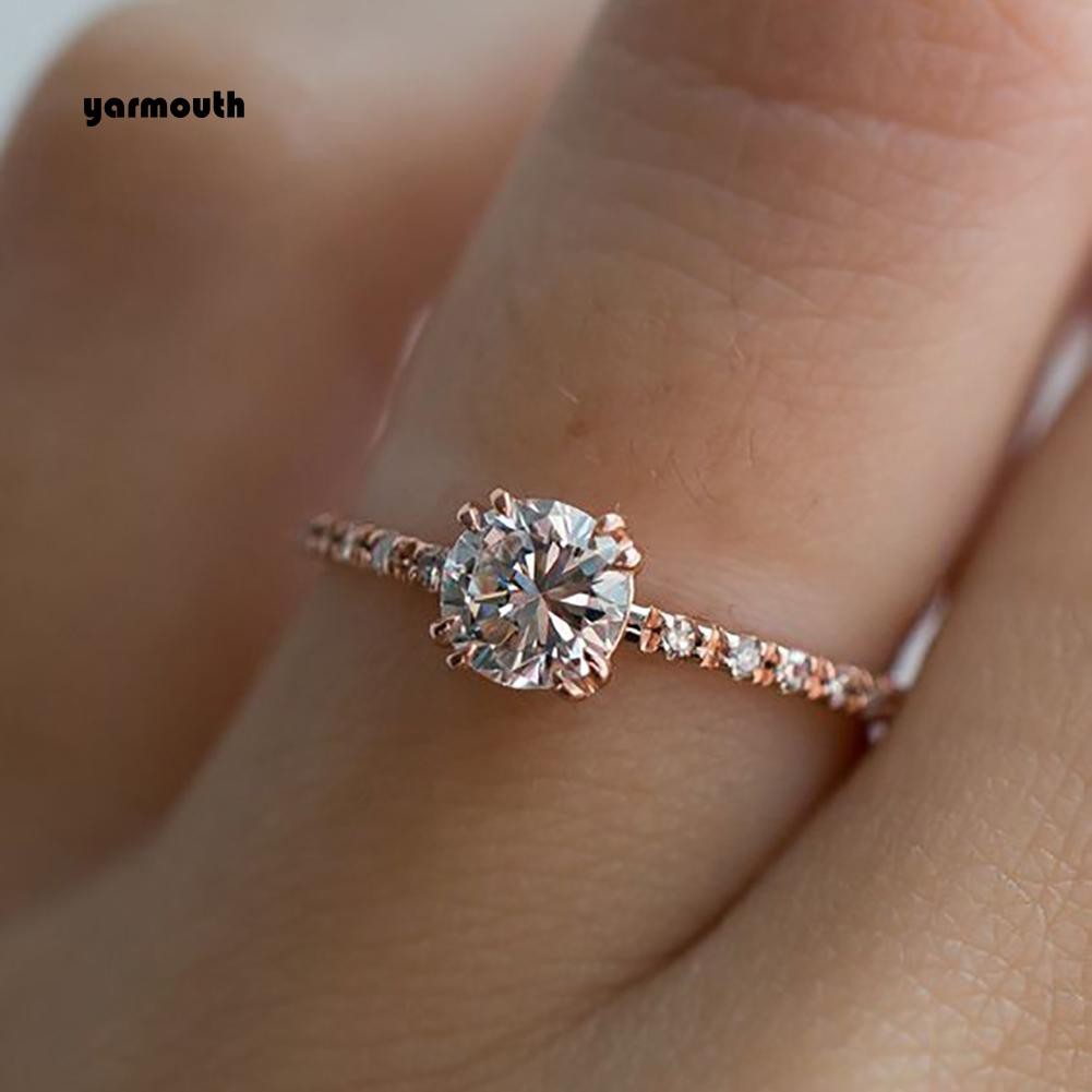 Nhẫn Đính Đá Phong Cách Sang Trọng Thanh Lịch Dành Cho Nữ