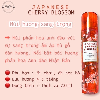 [ JAPANESE CHERRY BLOSSOM ] Xịt thơm toàn thân Bodymist