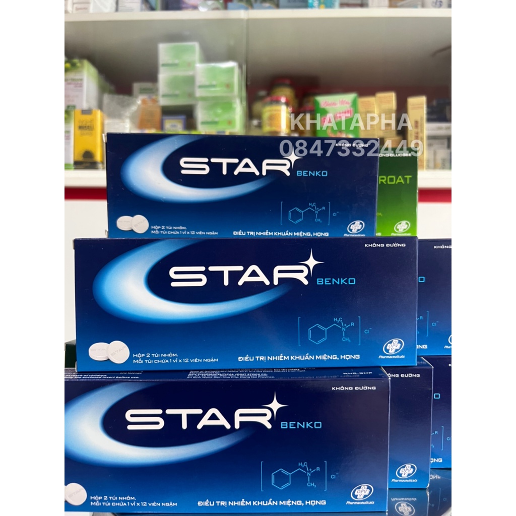 ✅ Kẹo Ngậm STAR BENKO Hộp 24 Viên -  Xóa tan cảm giác, mệt mỏi