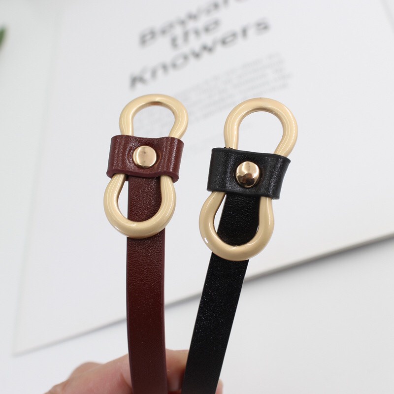 Thắt Lưng Da Pu Khóa Kim Loại Tròn Thiết Kế Thời Trang Cho Nữ