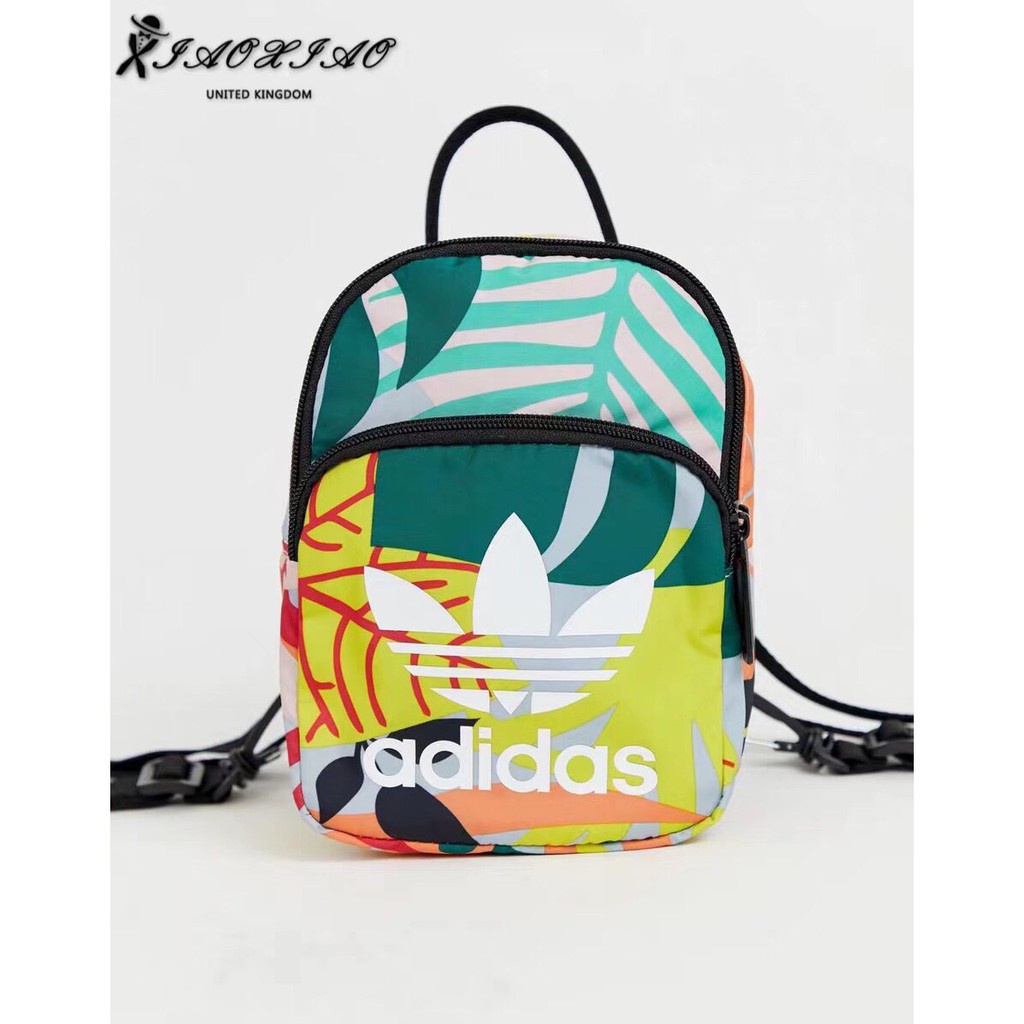 Balo mini nam nữ Adidas phong cách thể thao Hàn Quốc, dễ phối đồ, chất liệu vải canvas chất lượng, họa tiết hoa