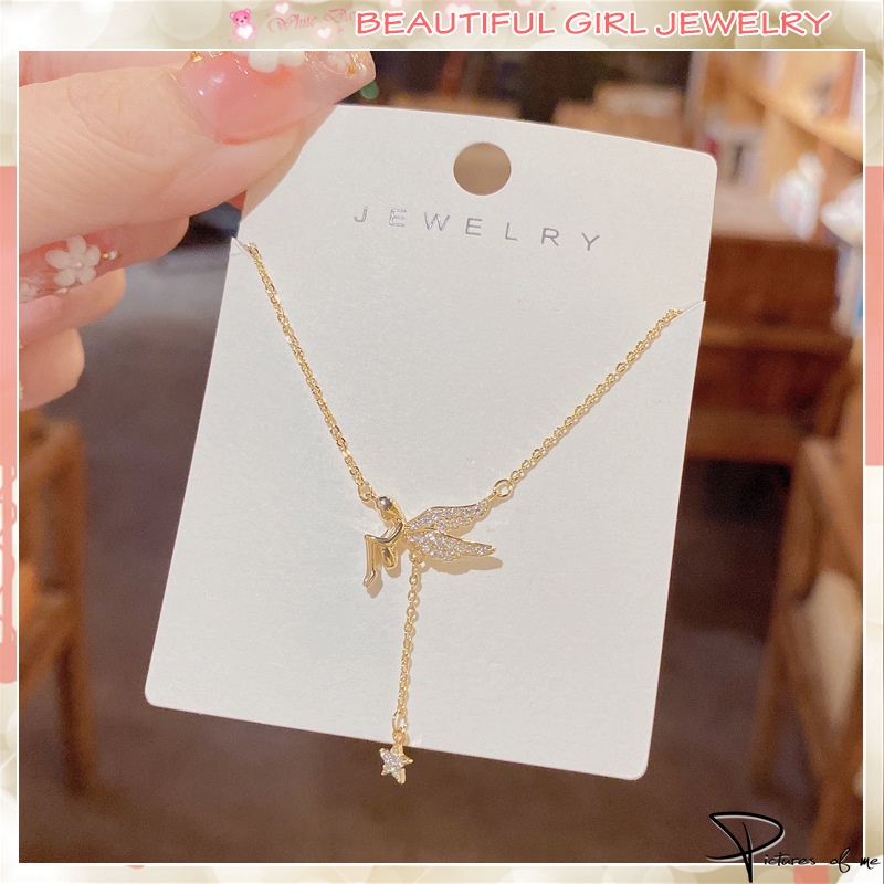 Vòng cổ Mạ Bạc 925 Mặt Hình Ngôi Sao / Bông Hoa Xinh Xắn Thời Trang