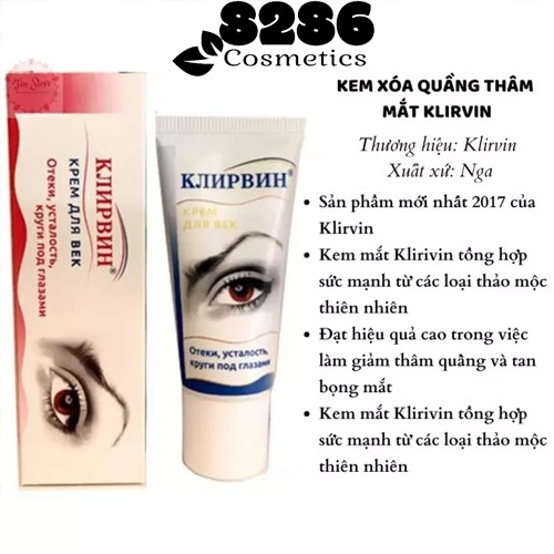 [Có sẵn] Kem Giảm Thâm Quầng Làm Tan Bọng Mắt 20g Klirvin của Nga (chính hãng) | BigBuy360 - bigbuy360.vn