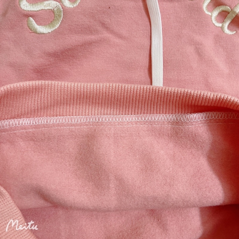 Đồ bộ bé gái có mũ lót nỉ ấm bộ bé gái thu đông màu hồng