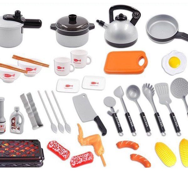 Đồ chơi nấu ăn 36 chi tiết an toàn cho bé yêu, Bộ đồ chơi nấu ăn 36 món có bếp, thiết kế y như thật