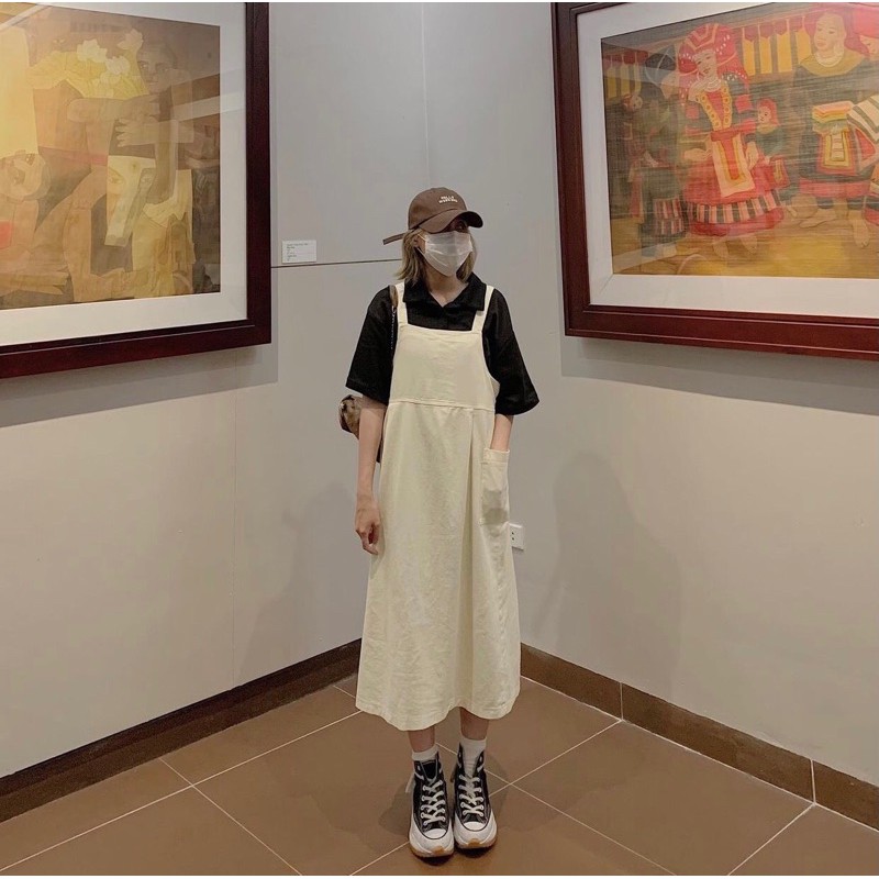 Váy Yếm Dáng Dài Phong Cách Hàn Quốc Siêu Xinh Y058-Violet